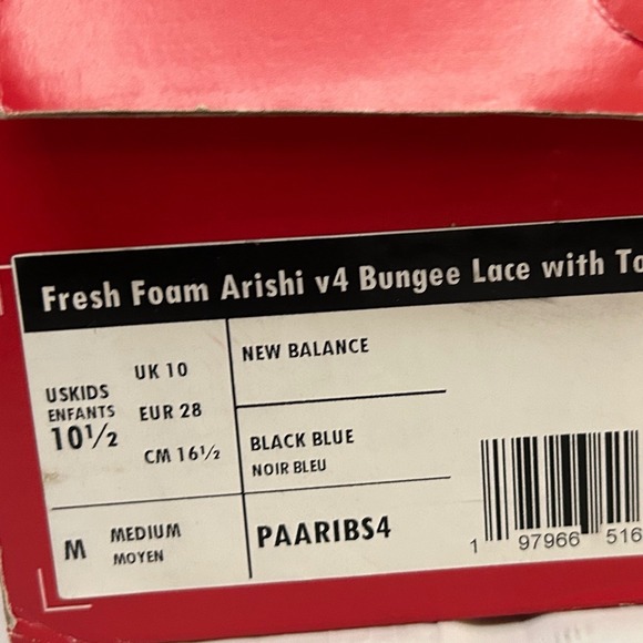 New Balance Fresh Foam Arishi v4 Black Running Shoes Sneakers Kids 10.5 - Picture 15 of 15